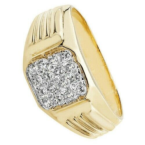 9ct Yellow Gold Gents Signet Ring Gemstone Hallmarked