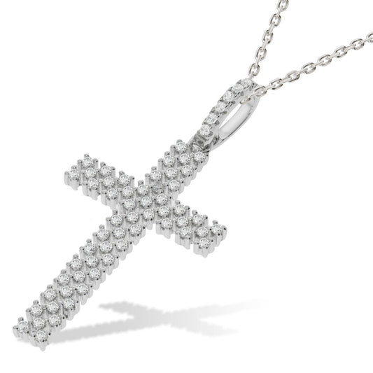 Contempory Cross With Chain Solid Sterling Silver Luxurious Packaging
