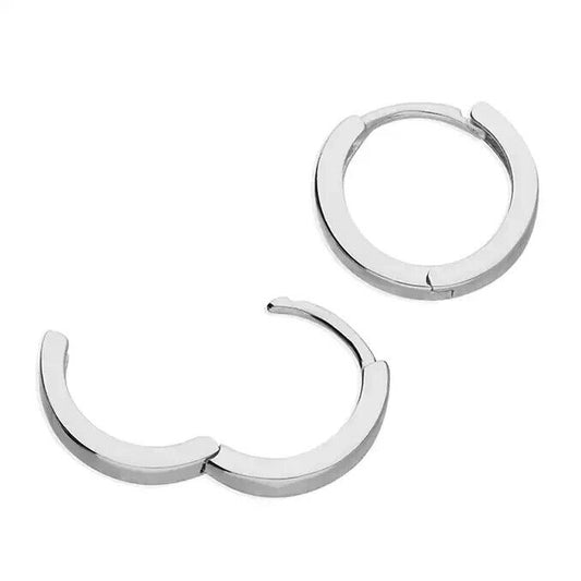 Men's Hoop Earring 12mm Plain Huggie Hoop Single Earring Solid 925 Silver