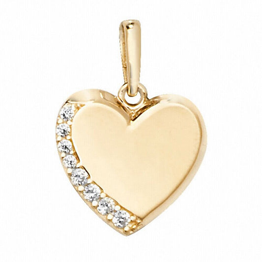 Heart Pendant Yellow Gold 14mm x 10mm British Made