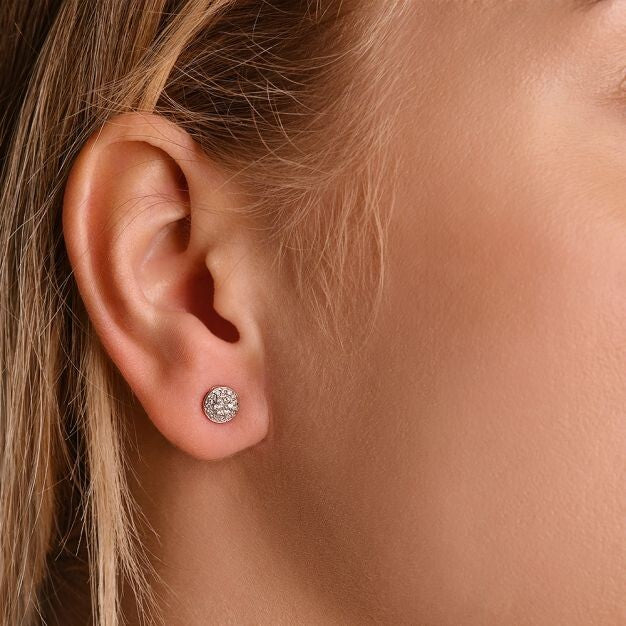 18ct White Gold 0.25ct Diamond Stud Earrings Hallmarked - 7mm