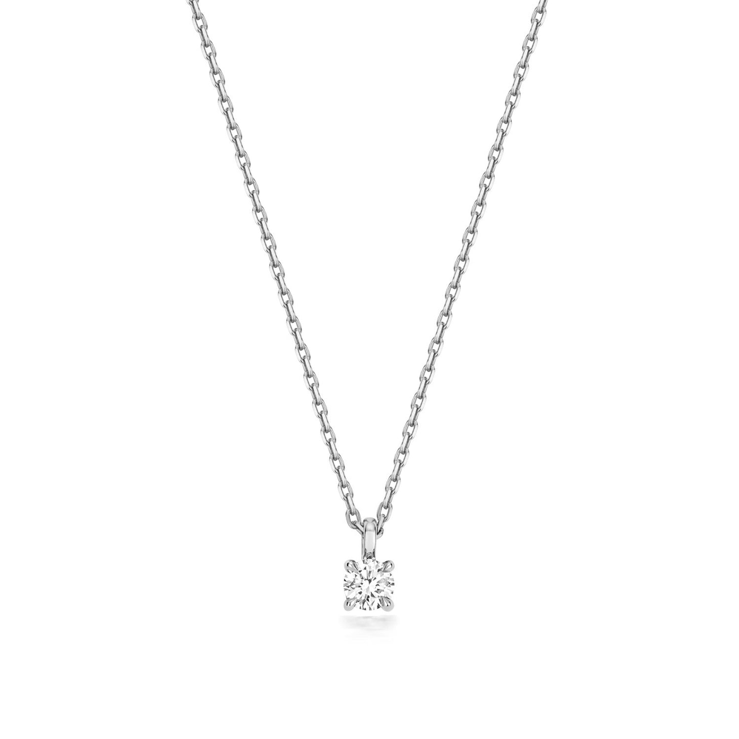 Lab Grown Diamond Necklace in 9ct White Gold Hallmarked 15 - 17" Adjustable