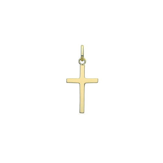 9ct Yellow Gold Cross Pendant 18 x 13mm Small Religious Christian Christening