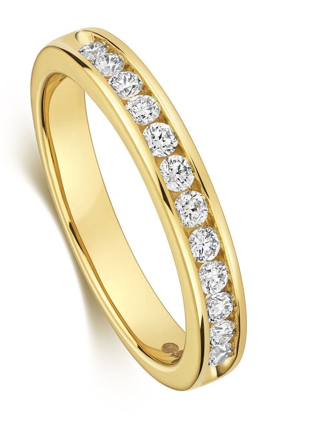Real Diamond Half Eternity Ring 9ct Yellow Gold 0.33 Carat Weight Band