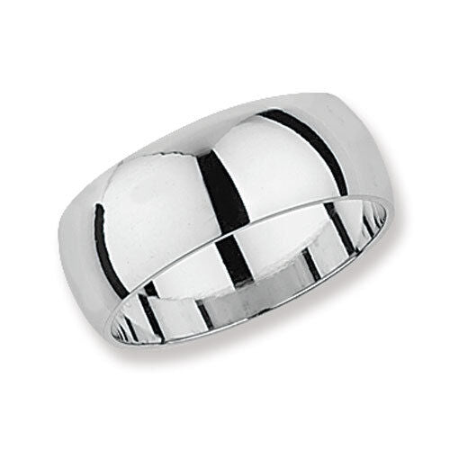 D Shape Wedding Ring Solid Sterling Silver 8mm Band Size O - Z