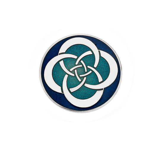 Blue Celtic Knot Brooch Silver Plated Brand New Gift Packaging