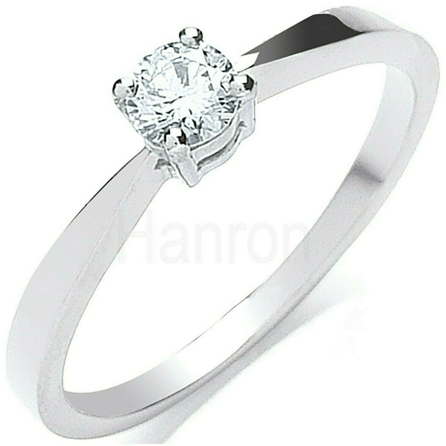 Real Diamond Solitaire Engagement Ring 18ct White Gold 0.25ctw