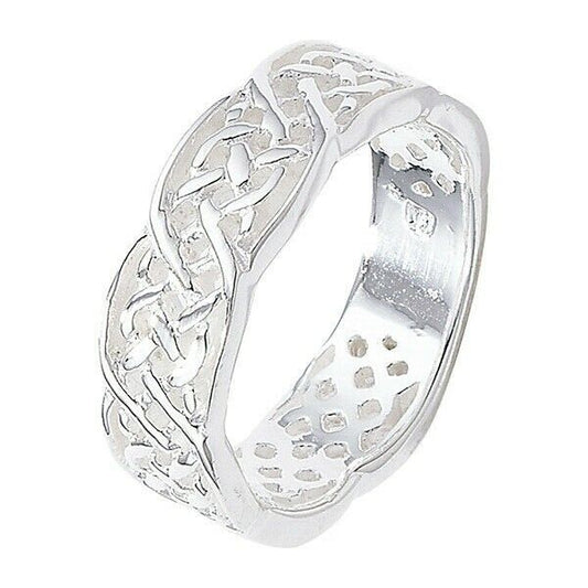 Celtic Knot Band Ring Sterling Silver Wedding Anniversary 925 hallmark Size J-R