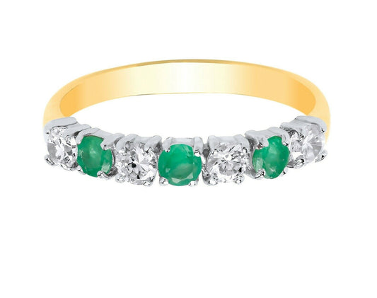 9ct Yellow Gold Emerald Eternity Ring Anniversary Band Fully Hallmarked