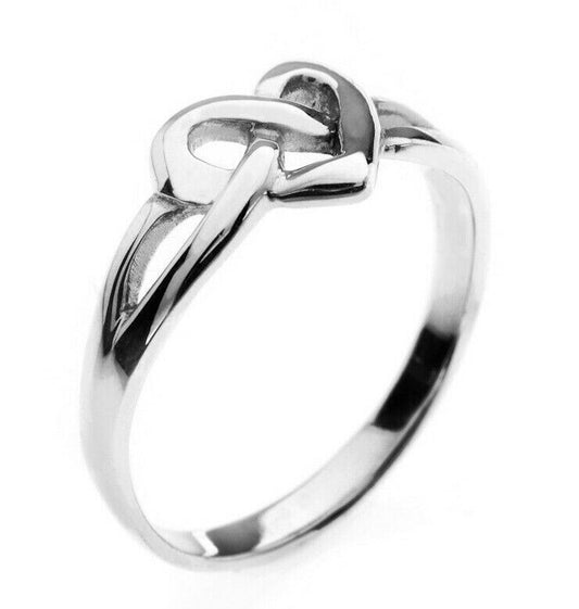 Celtic Knot Heart Ring Sterling Silver 925 Hallmark Size J - Q Brand New