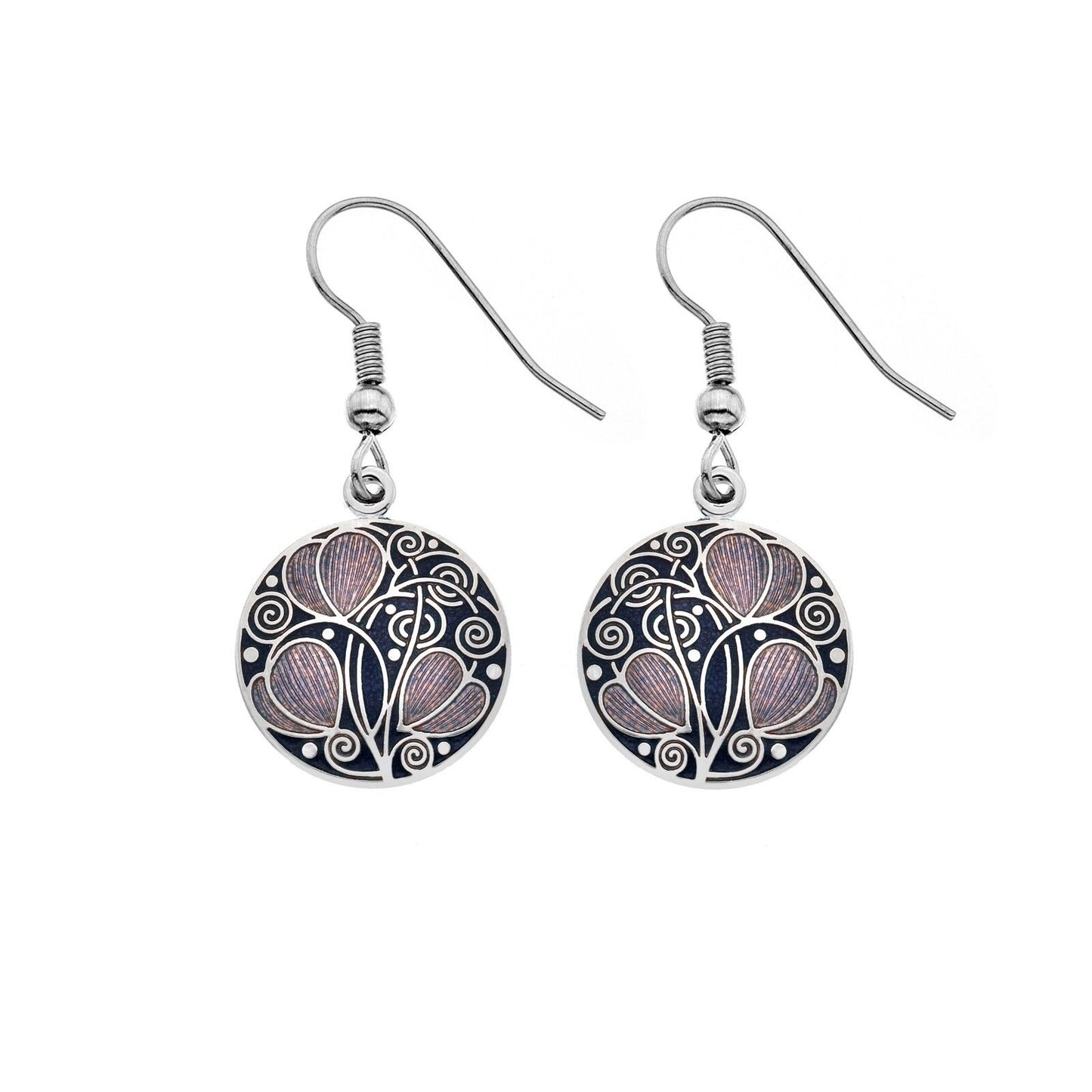 Mackintosh Leaf Earrings Silver Plated Branded Packaging