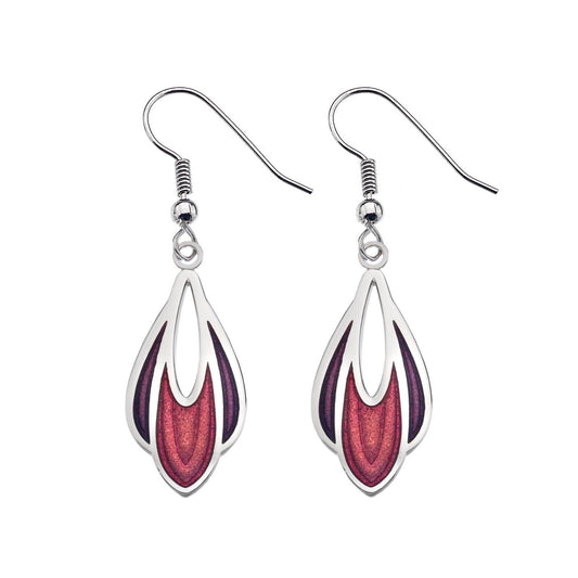 Mackintosh Tulip Earrings Drop Silver Plated Branded Packaging