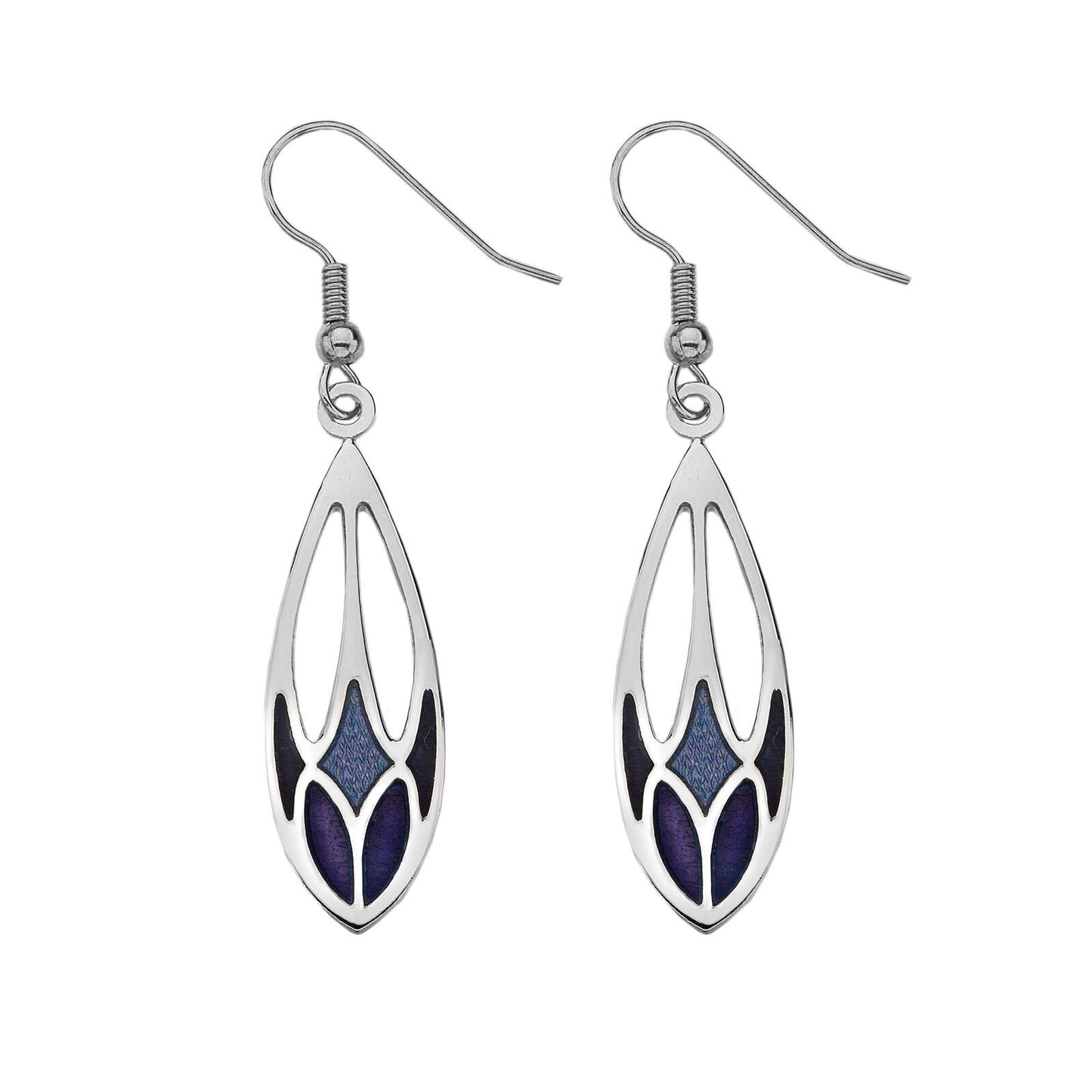 Mackintosh Rose Bud Earrings Drop Silver Plated Branded Packaging