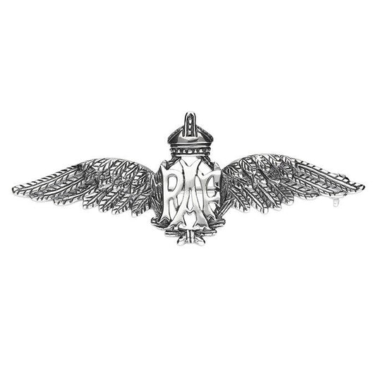 RAF Wings Brooch Badge Solid 925 Sterling Silver 925 Hallmark
