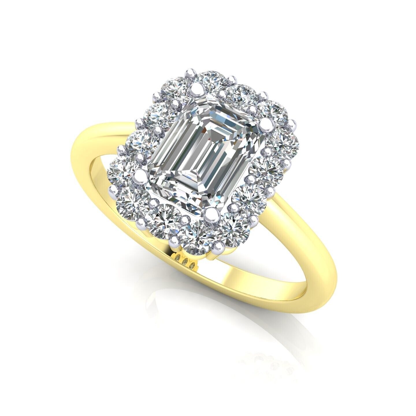 9ct Yellow Gold Zircon Cluster Ring Engagement Hallmarked Sizes L - R