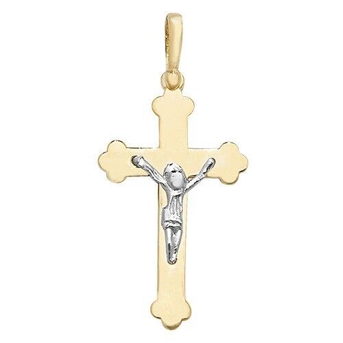 9ct Gold Crucifix Cross Pendant Small 24 x 15mm Christian Christening Communion