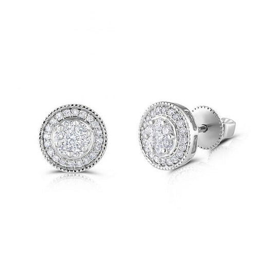 18ct White Gold 0.50ct Diamond Stud Earrings Hallmarked - 9mm
