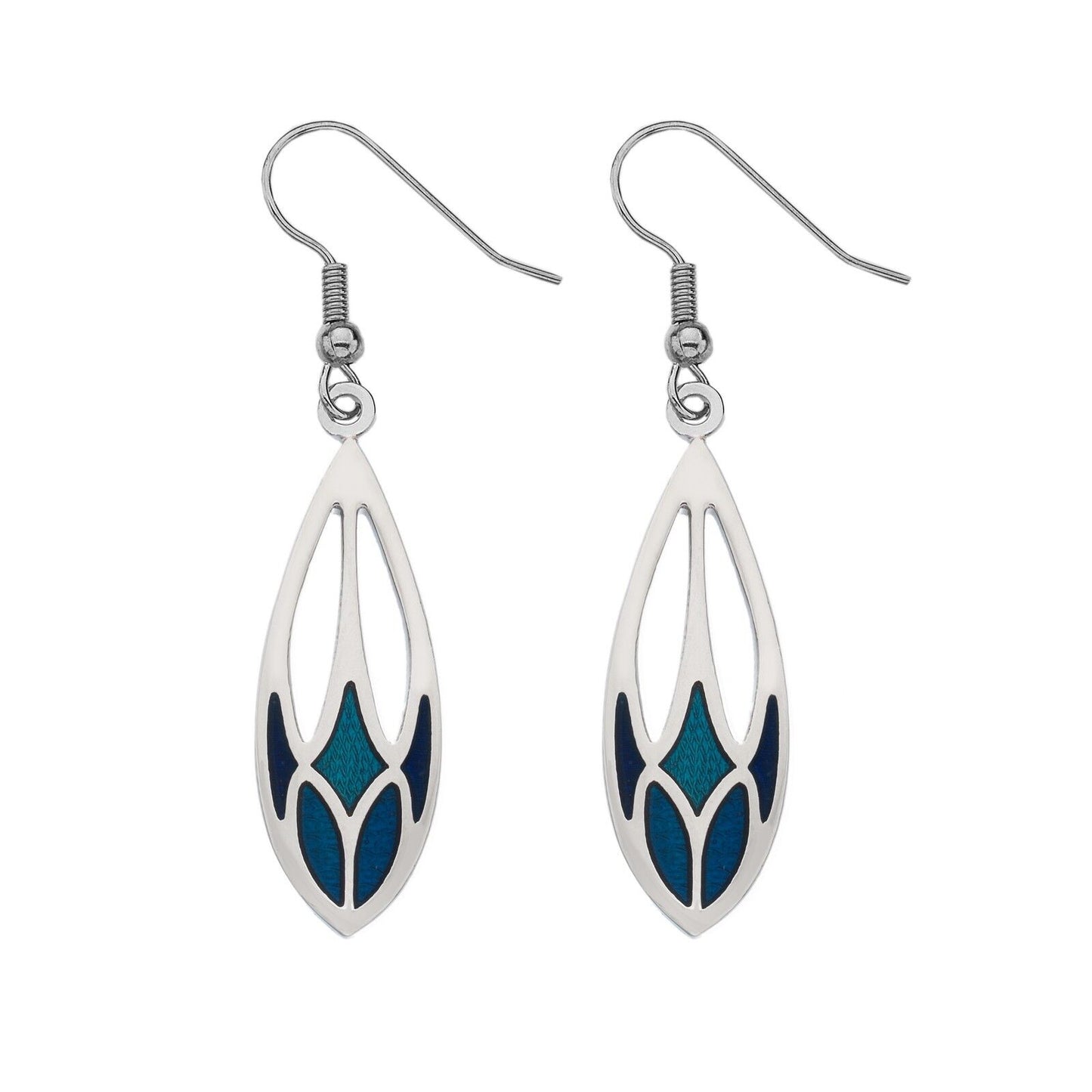 Mackintosh Rose Bud Earrings Drop Silver Plated Branded Packaging