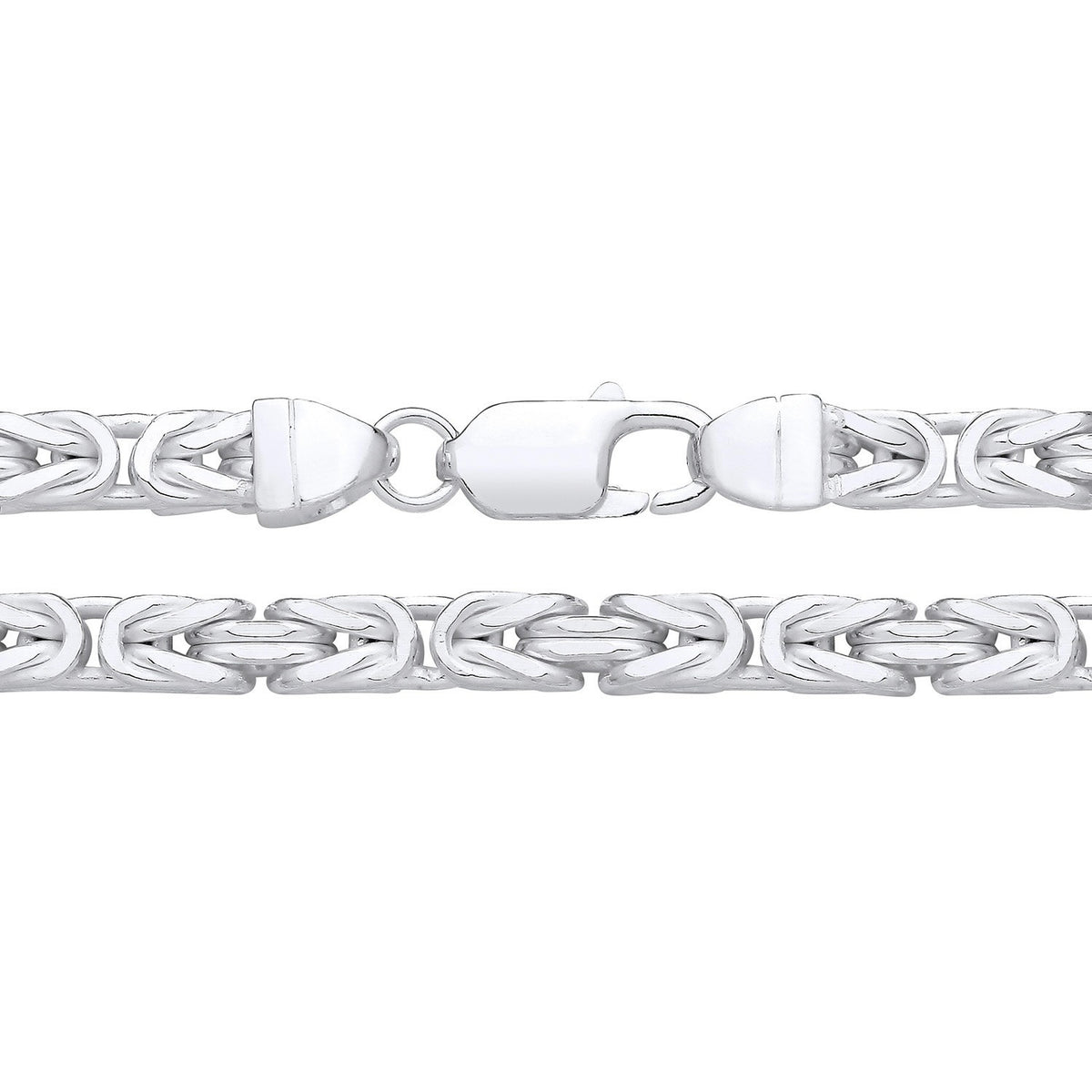 Men's Byzantine Bracelet Solid Silver British Made Hallmarked 9" 5mm Wide
