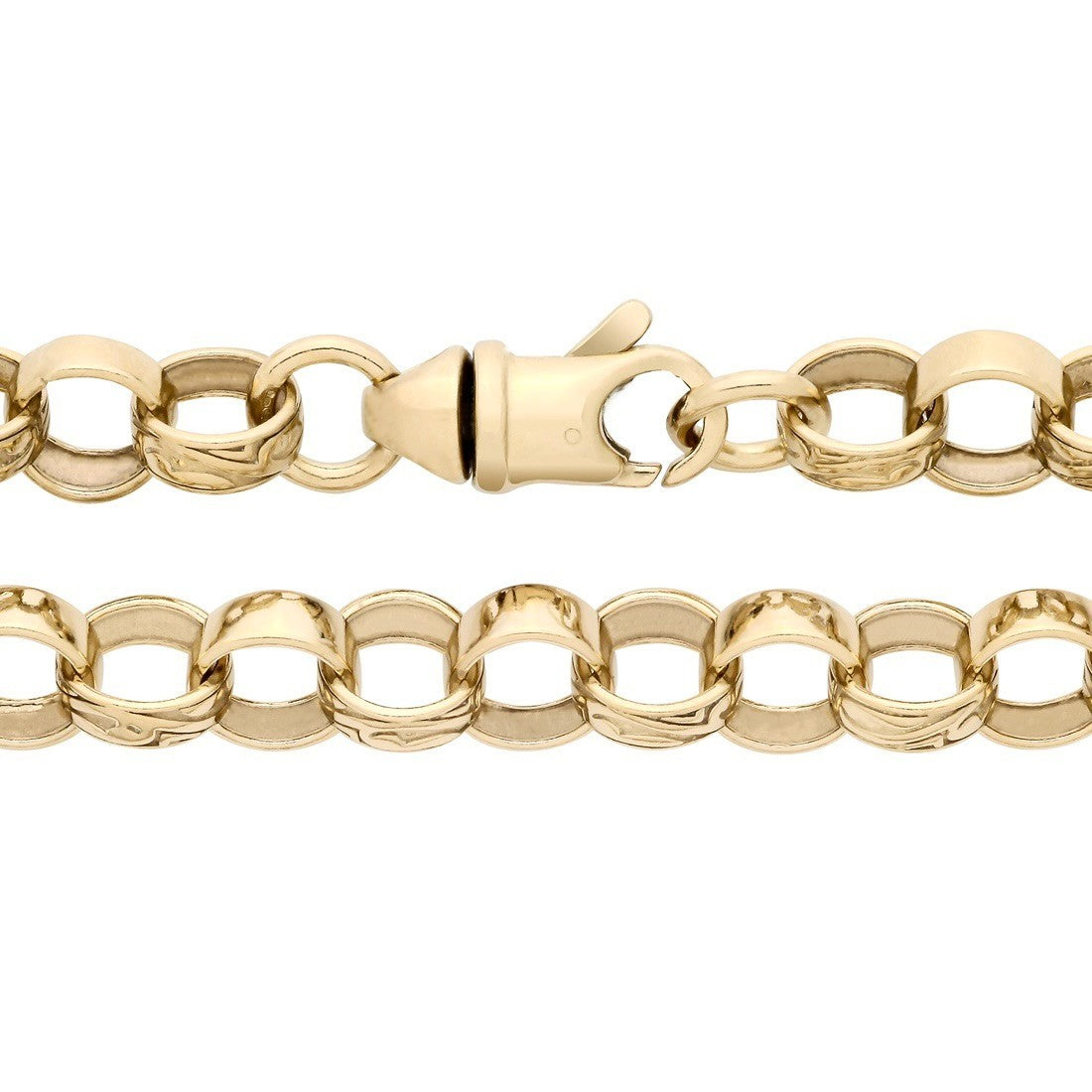 18ct Gold Mens Patterned Belcher Bracelet on Solid Silver 9" 24 Grams Hallmarked