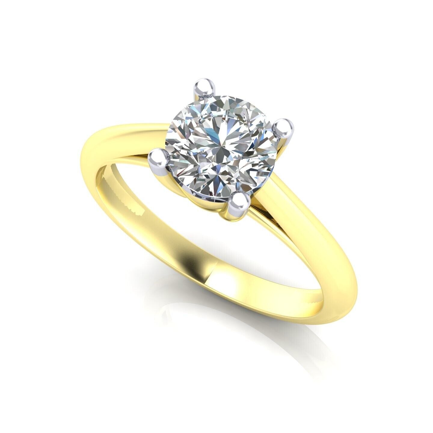 9ct Yellow Gold Zircon Solitaire Ring Engagement Hallmarked Sizes L - R