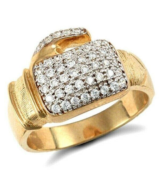 Gents Boxing Glove Ring Solid 9K Yellow Gold Gemstones Hallmarked British Made