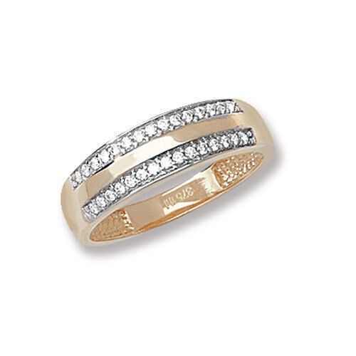 9ct Yellow Gold Band Ring Gemstone Eternity Fully Hallmarked