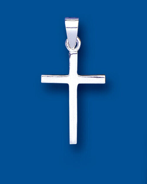Sterling Silver Plain Cross Pendant 925 Hallmark 22 x 14mm