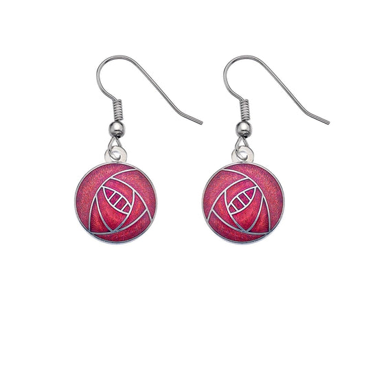 Mackintosh Rose Round Earrings Drop Silver Plated Branded Packaging