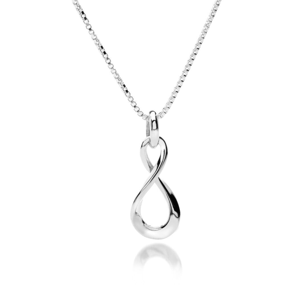 Infinity Knot Pendant Sterling Silver Hallmarked Necklace All Chain Lengths