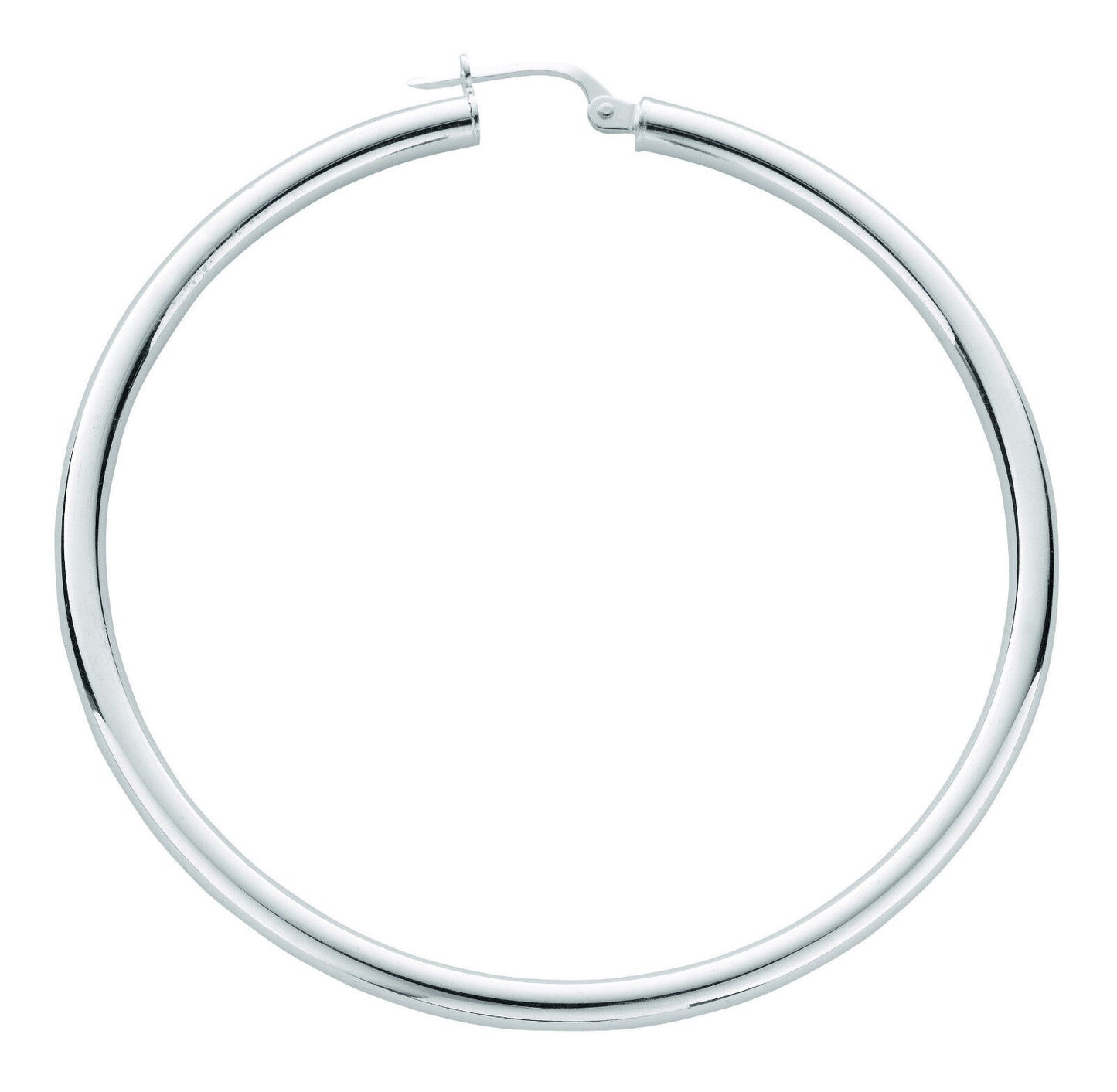 Silver Hoop Tube Earrings Creole Hoops 55mm Diameter 925 hallmark