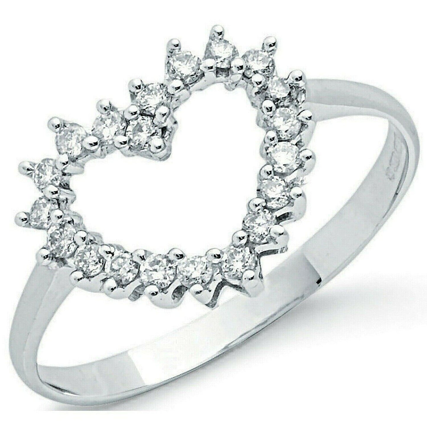 9ct White Gold Diamond Heart Ring 0.25ctw Real Diamonds Engagement Anniversary