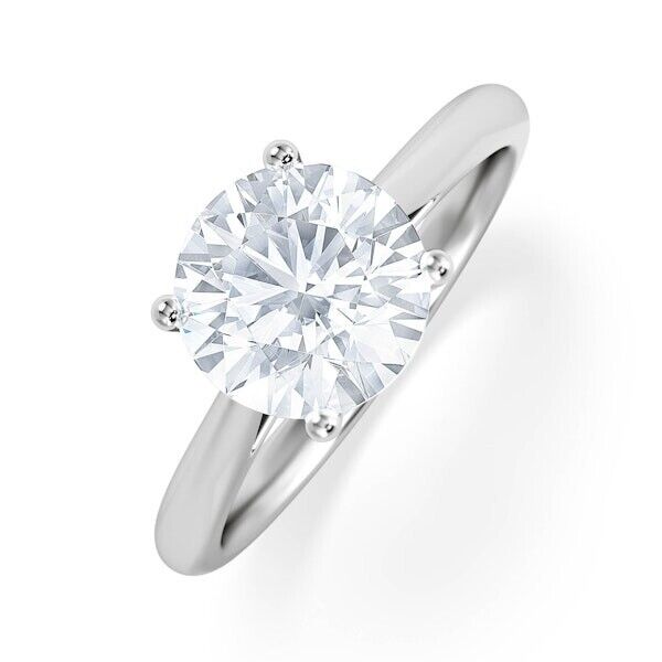 18ct White Gold 2.00ctw Round Brilliant Cut Solitaire Wed Fit Lab Grown Diamond