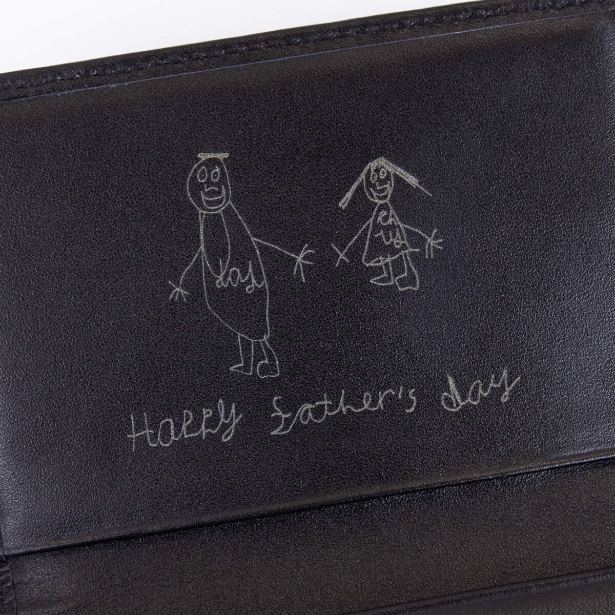 Fred Bennett Black Recycled Leather Card Holder Free Laser Engraving W017