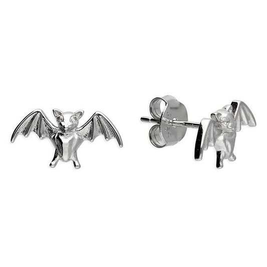 Bat Stud Earrings CZ Set .925 Sterling Silver Stud Earrings
