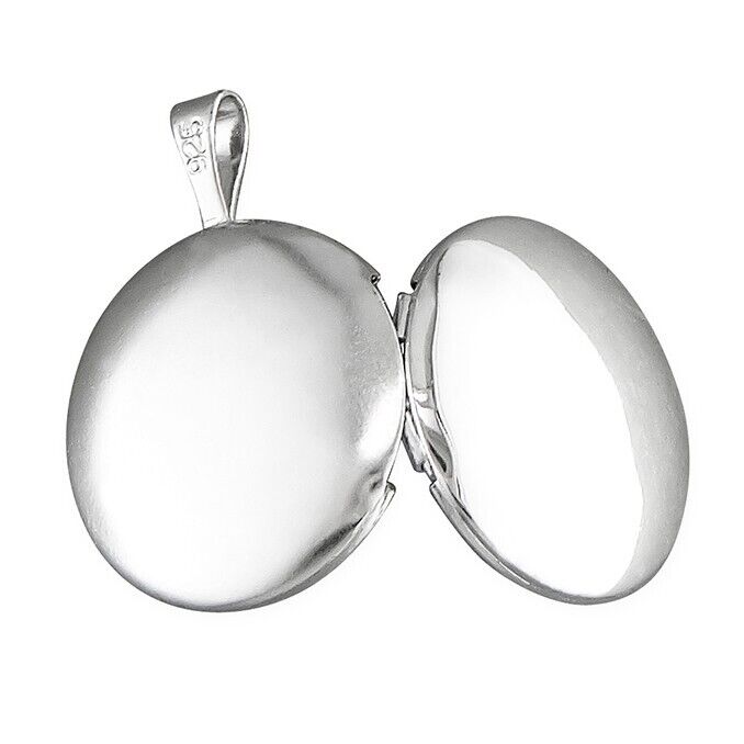Plain Round Locket Sterling Silver 16mm in Diameter