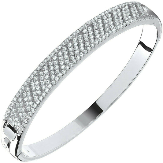 Solid Sterling Silver Bangle Hinged Hallmarked British Made Boxed