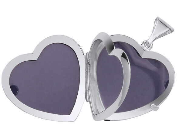 Silver Heart Family Locket Four Photographs 20mm 925 Hallmark All Chain Lengths