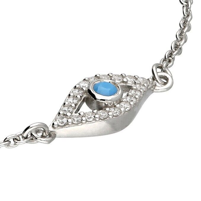 Evil Eye Bracelet Turquoise Ladies Bracelet 925 Solid Sterling Silver