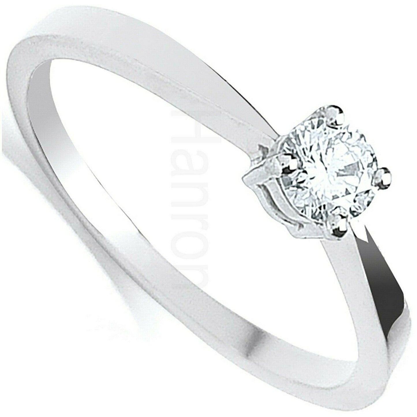 Real Diamond Solitaire Engagement Ring 18ct White Gold 0.25ctw