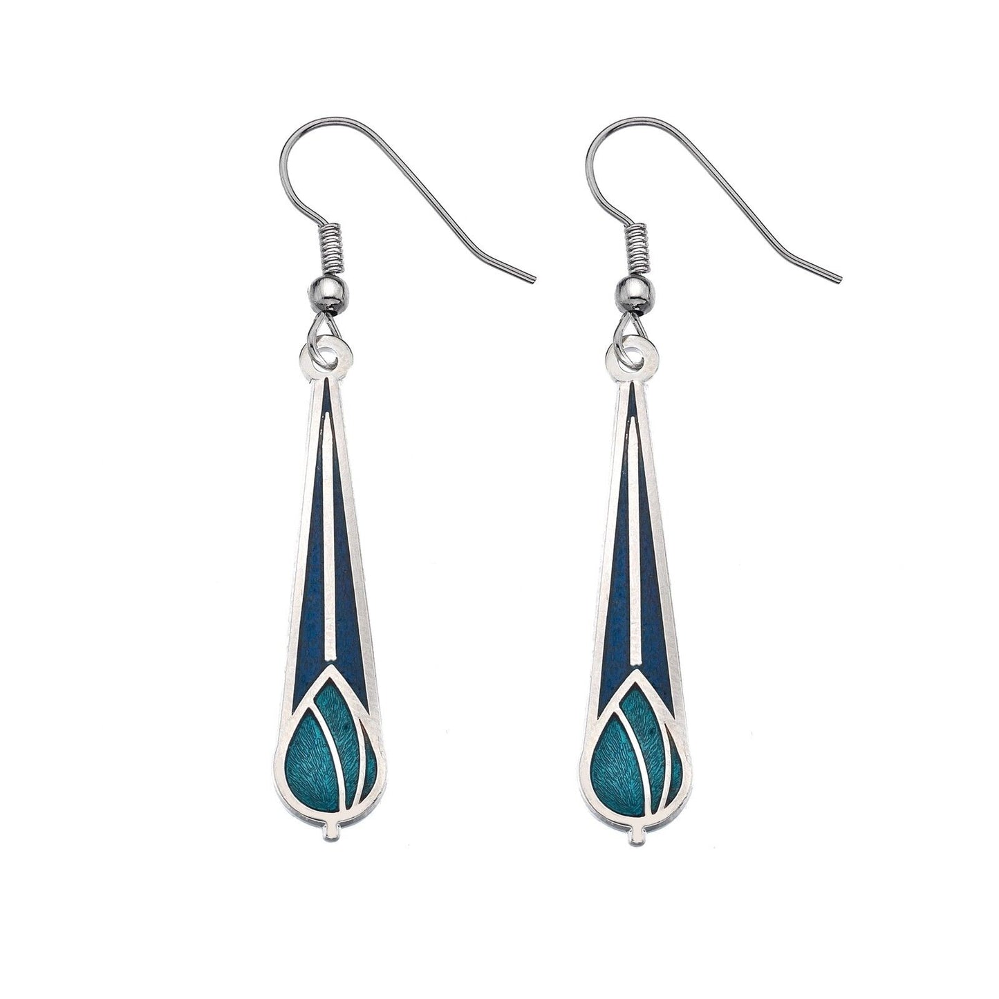 Mackintosh Rose Bud Drop Earrings Silver Plated Branded Packaging