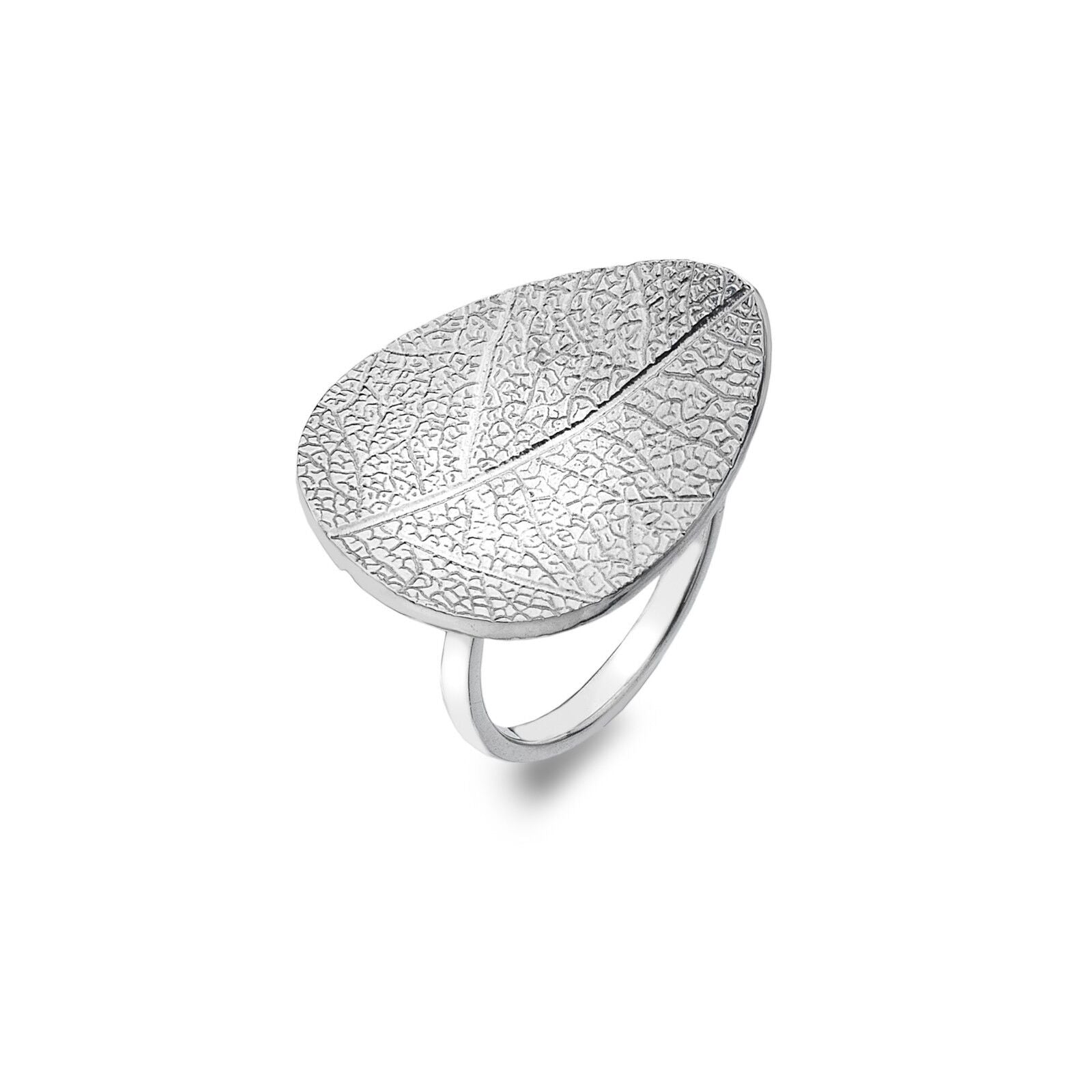 Sterling Silver Curved Leaf Ring 925 Stamped Size J - Q Brand New Gift