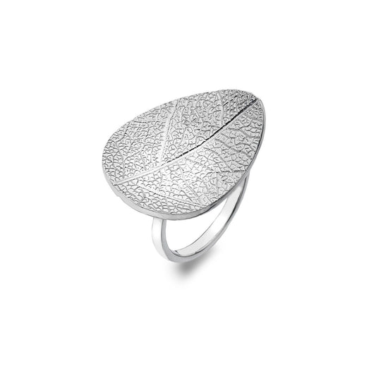 Sterling Silver Curved Leaf Ring 925 Stamped Size J - Q Brand New Gift