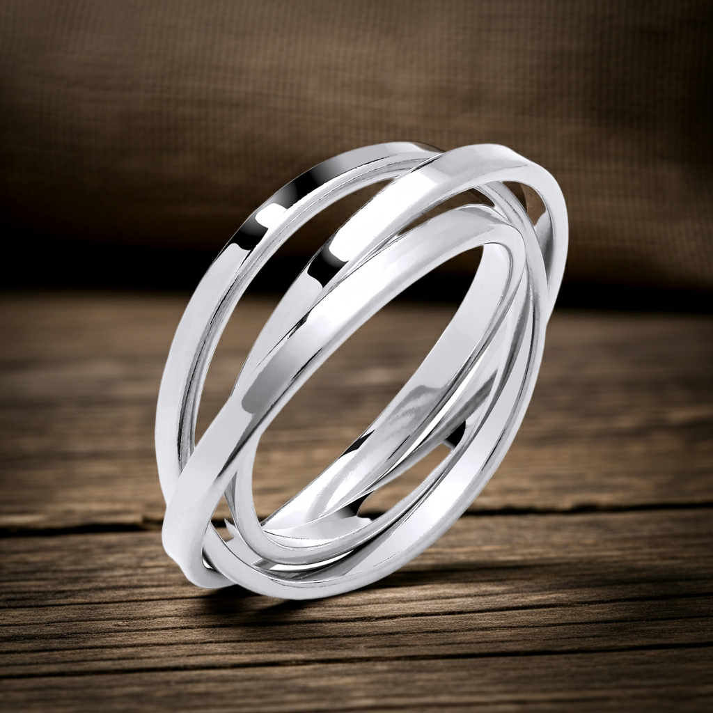 Russian Wedding Ring Sterling Silver 925 Hallmark Size K - S