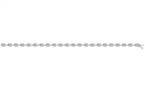 18ct White Gold 2.35ct G-VS Diamond Bracelet Made in London