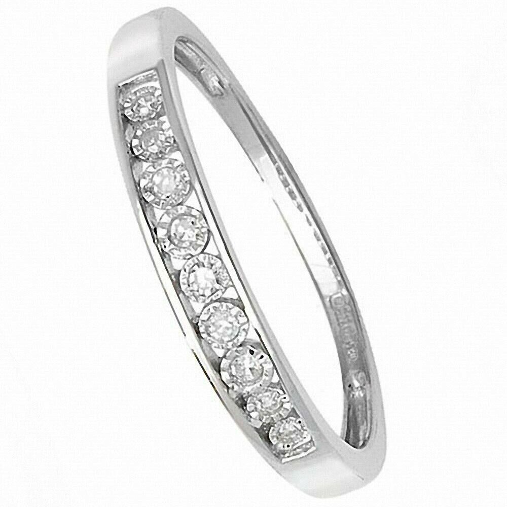 9ct White Gold Diamond Eternity Ring Illusion Set Diamonds Anniversary Band