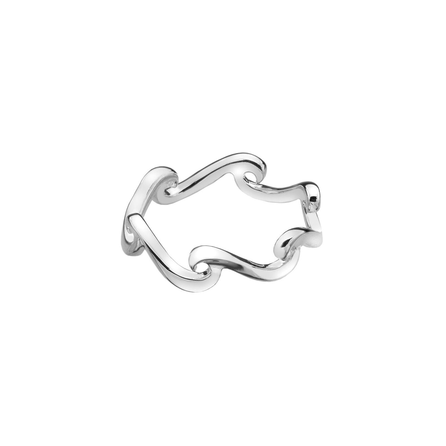 Solid Silver Wave Ring Sterling 925 Stamped Size J - S Brand New Gift