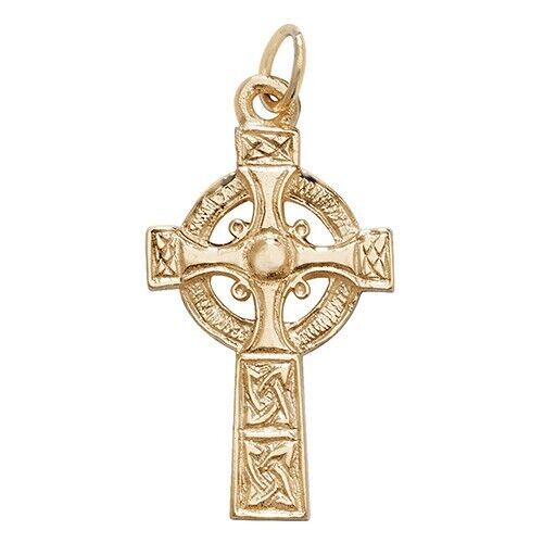 9ct Yellow Gold Celtic Cross Pendant Medium 29 x 16mm Christianity Christening