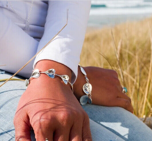 Silver Leaf Heart Bracelet Solid Sterling Silver Hallmark Luxury Box
