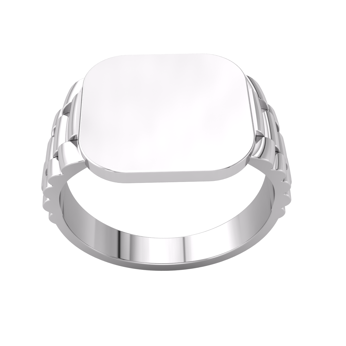 Gents Cushion Signet Watch Strap Side Ring Solid Sterling Silver 925 Hallmark